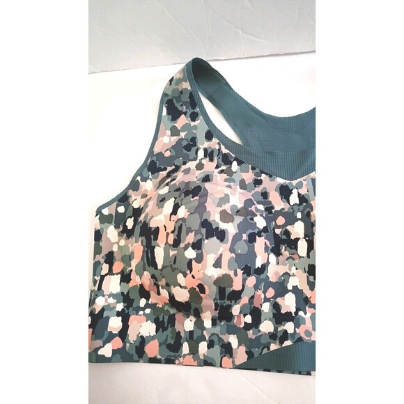 Soma Bliss Breathe Racerback Sport Bra Size XL Blue Natural Abstracts Orion - Picture 5 of 6